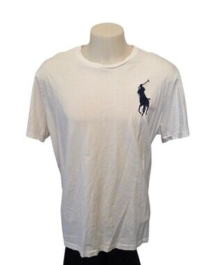 Polo Ralph Lauren Big Pony T Shirt Men Medium White Classic Fit Embroidered XXL